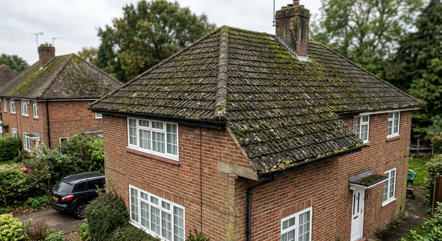 Dirty Mossy UK House Roof