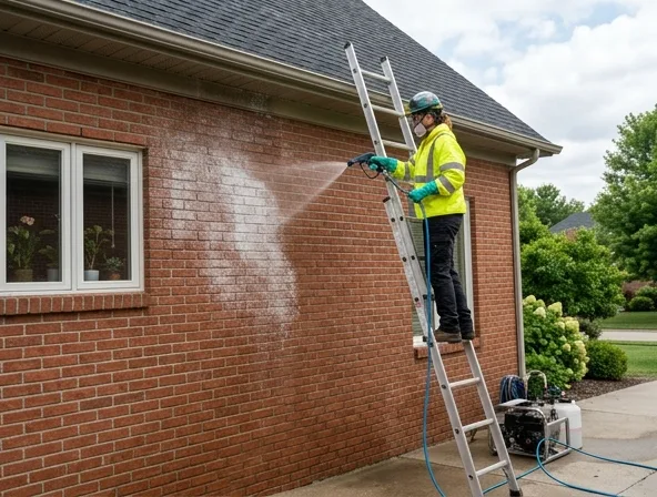 Applying biocide treatment to exterior